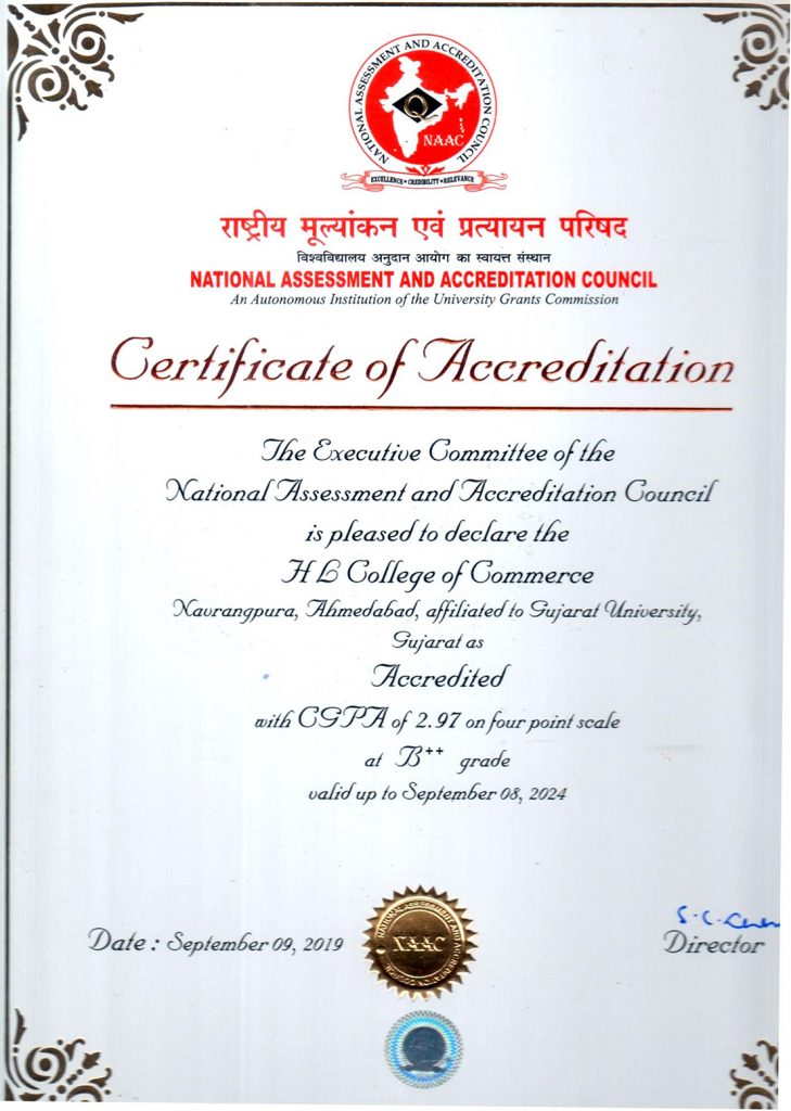 Accreditation  H L College of Commerce
