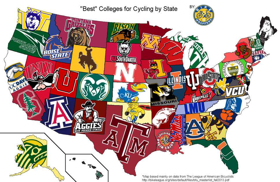 Best Colleges for Cycling By State