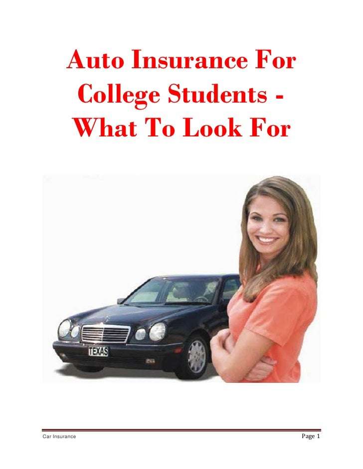 Car Insurance For College Students Cost