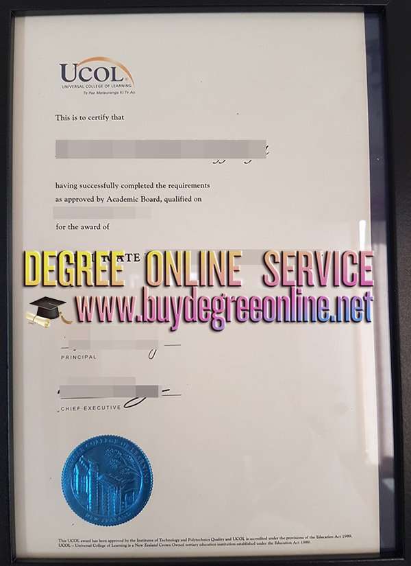 Fake Universal College of Learning diploma, UCOL ...