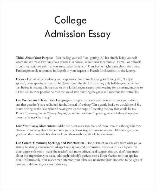 FREE 8+ Sample College Essay Templates in MS Word