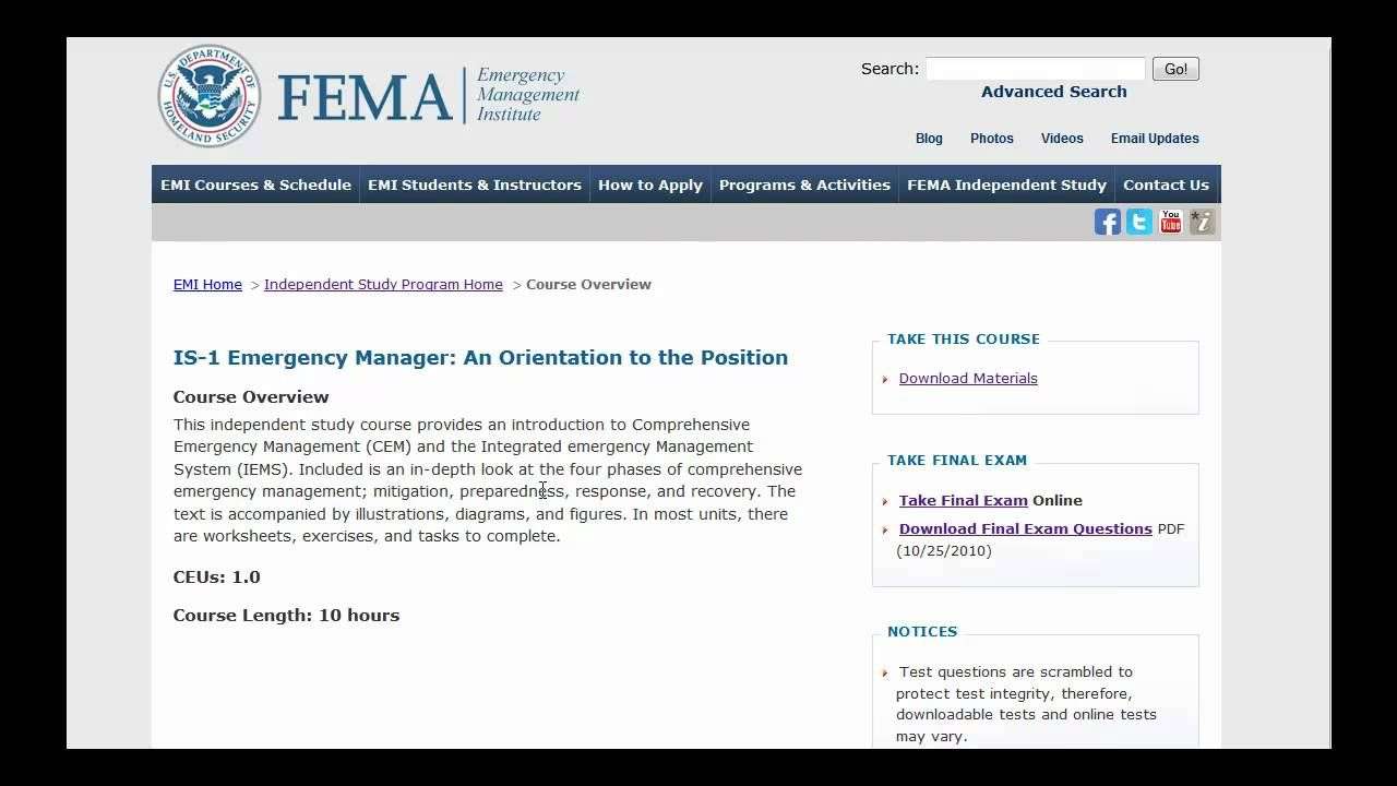 Get FREE College Credits from FEMA