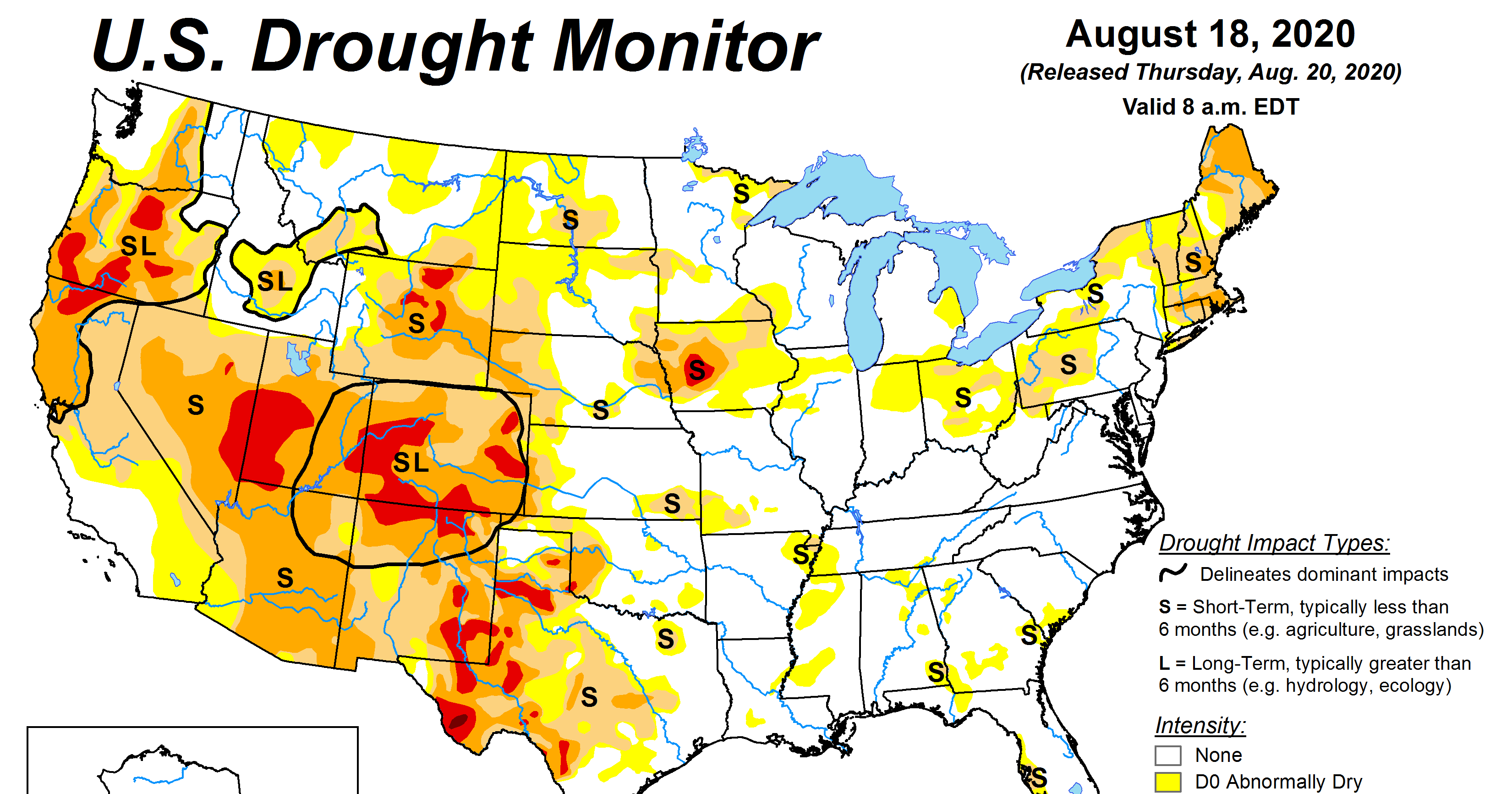 How much of the U.S. is in drought?
