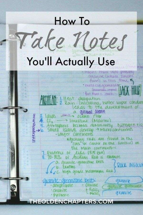 How to Take College Notes You