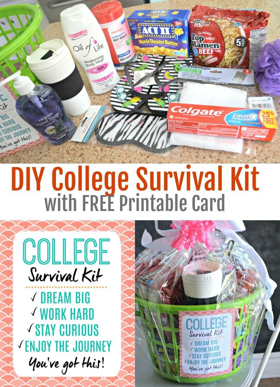 Make this DIY College Survival Kit with our free printable ...