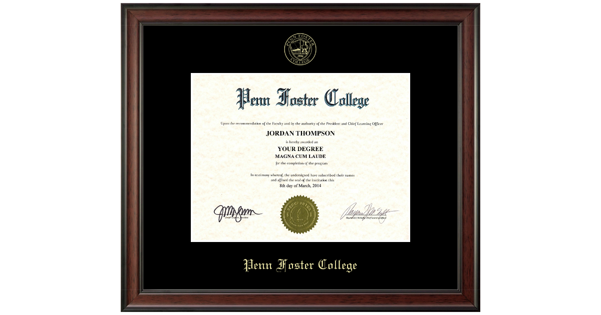 Penn Foster College Gold Embossed Diploma Frame in Studio ...