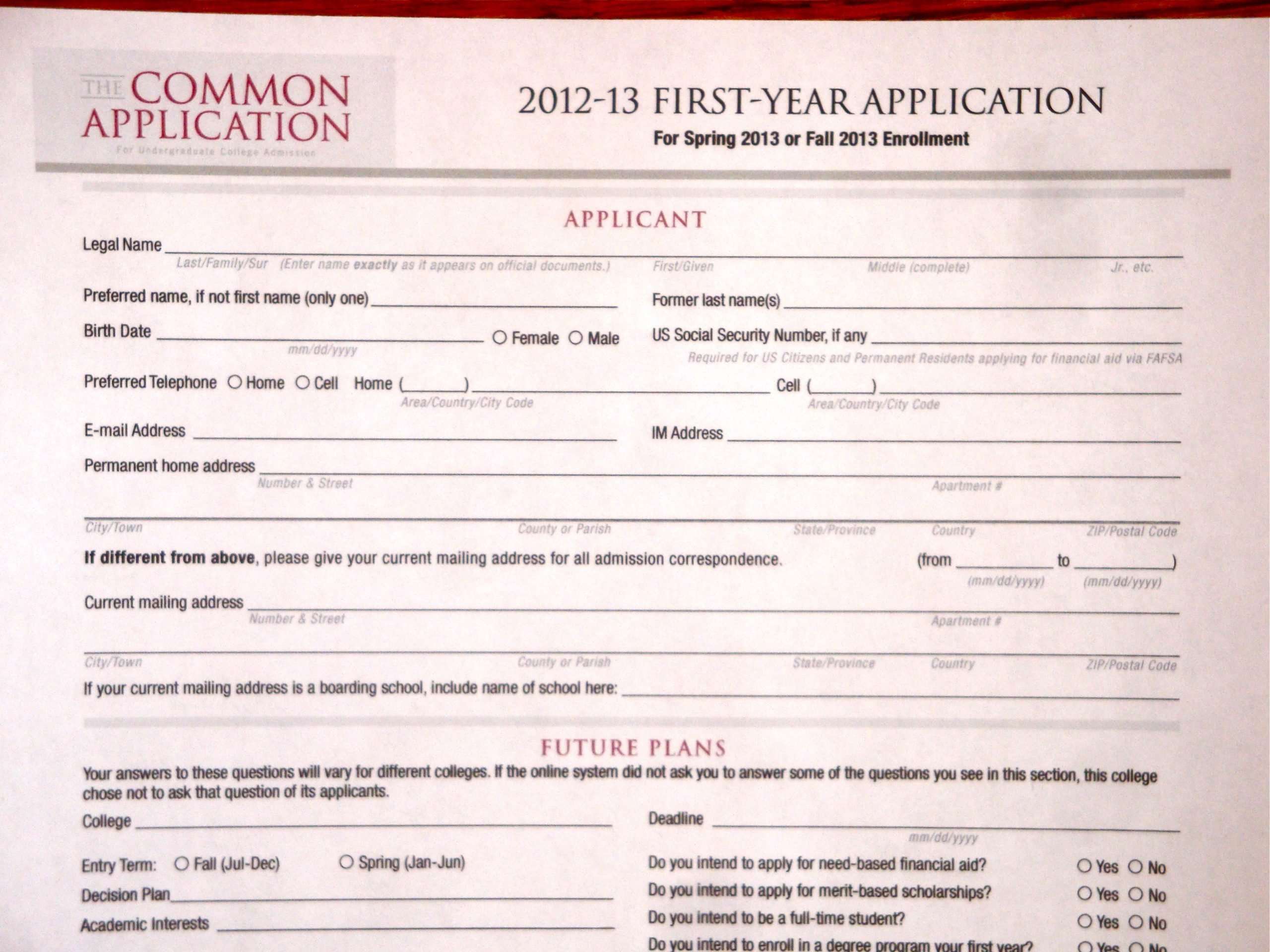 Printable College Application: A Thing of the Past ...