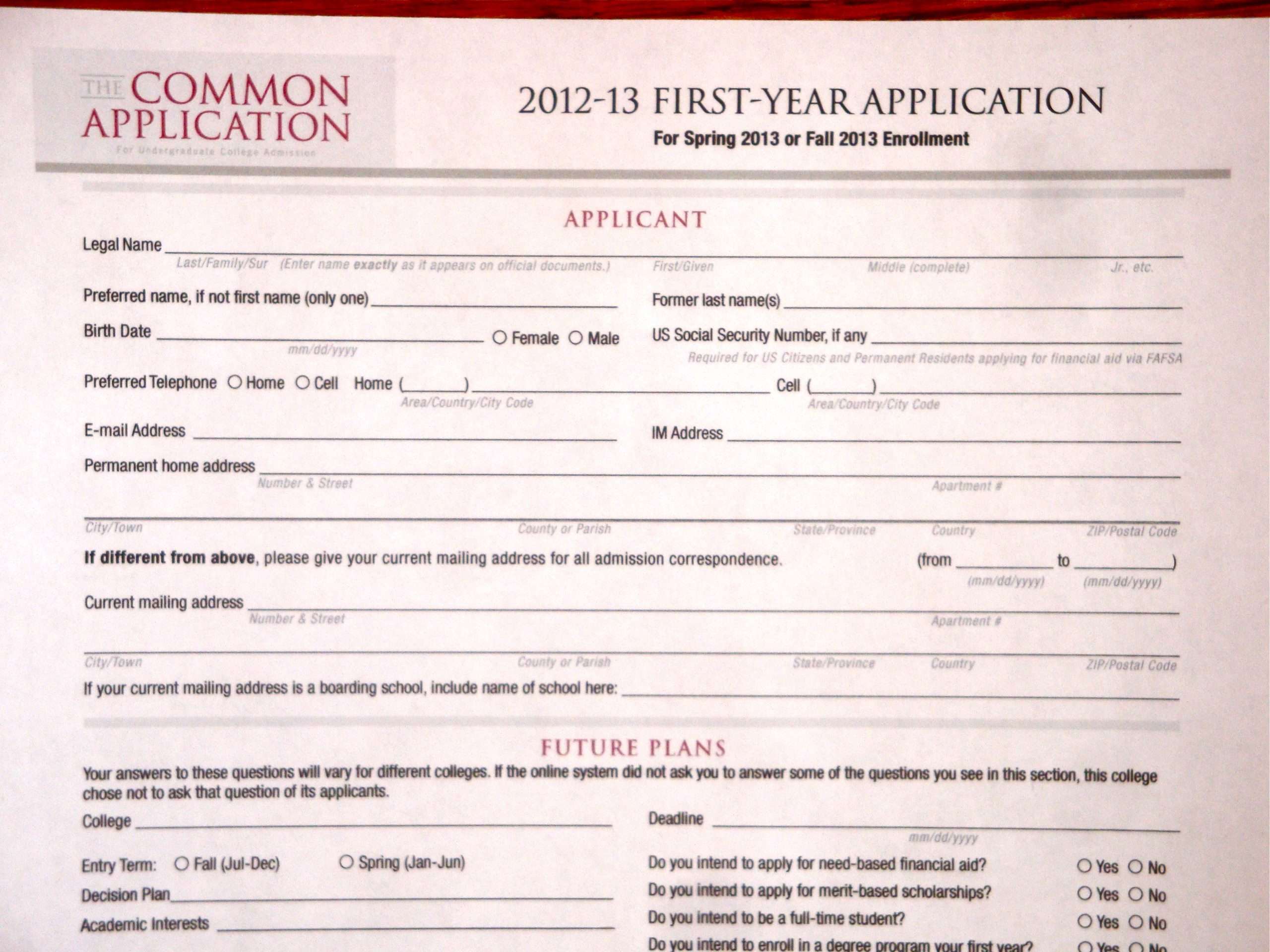 Printable College Application: A Thing of the Past?