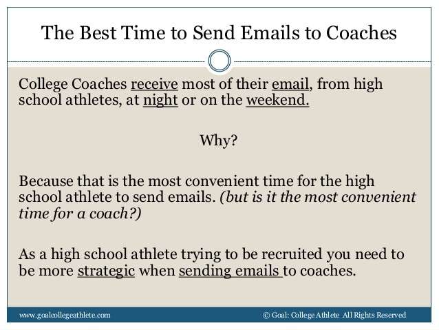 The Best Time to Send Emails to College Coaches