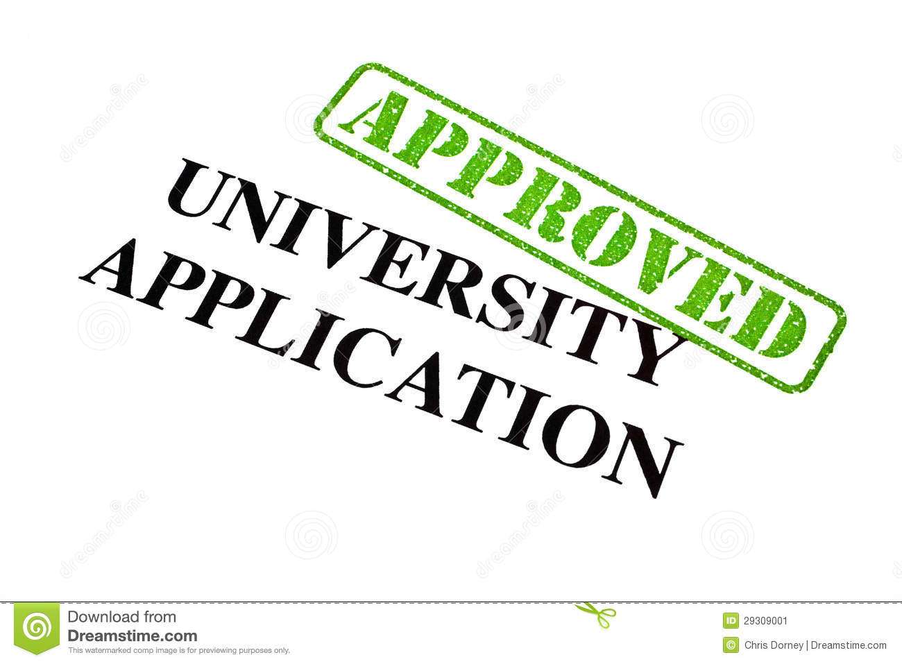 University Application APPROVED Stock Image
